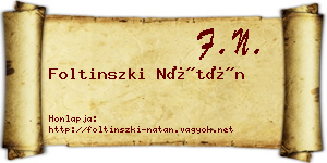 Foltinszki Nátán névjegykártya